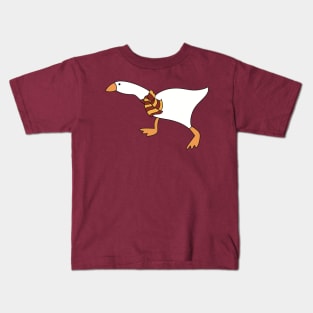 Goose Wizard with Yellow Gold Maroon Scarf Kids T-Shirt